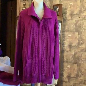 Ladies sweater open zip front very pretty